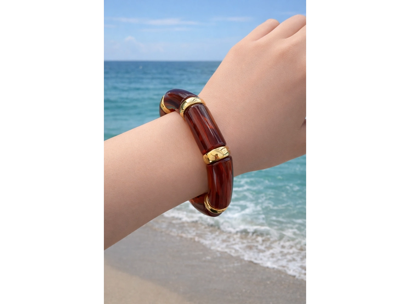 Kahverengi Boncuklu Bileklik