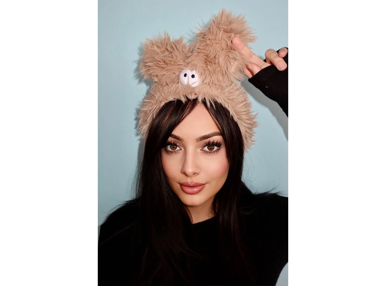 Kahverengi Canavar Figürlü Peluş Saç Bandı