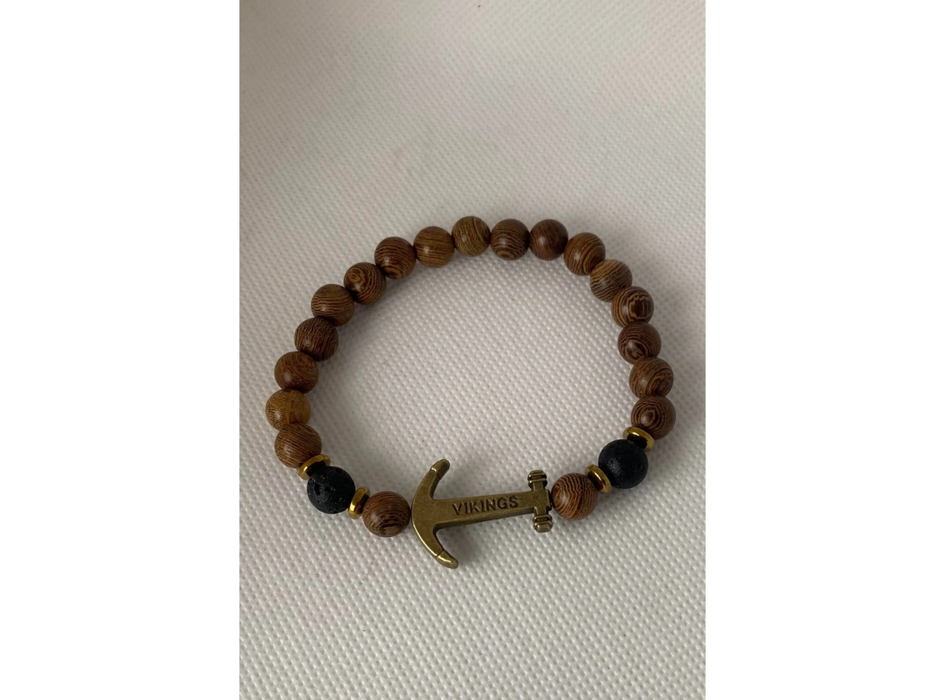 Kahverengi Çapa Figürlü Boncuk Erkek Bileklik