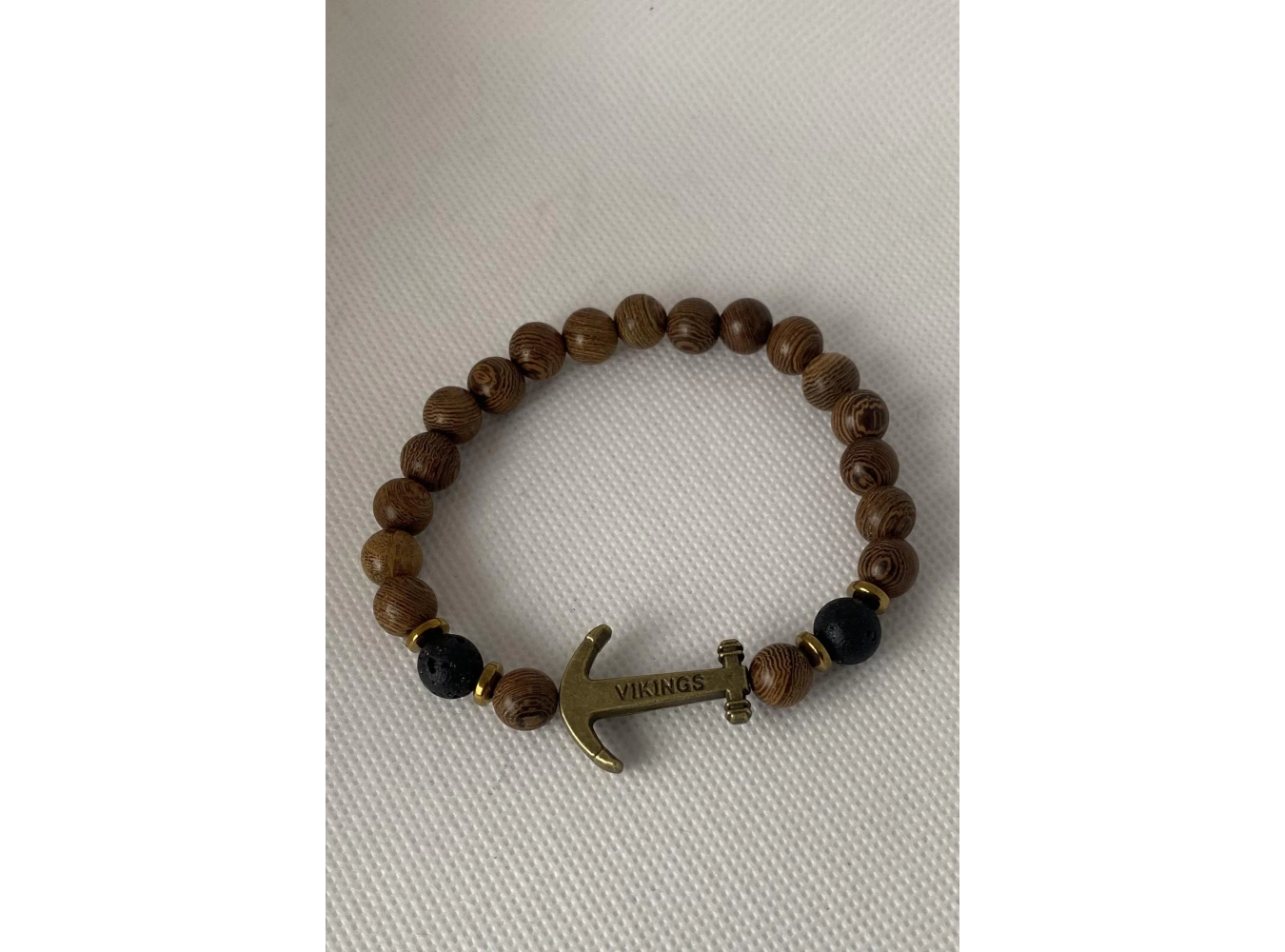 Kahverengi Çapa Figürlü Boncuk Erkek Bileklik