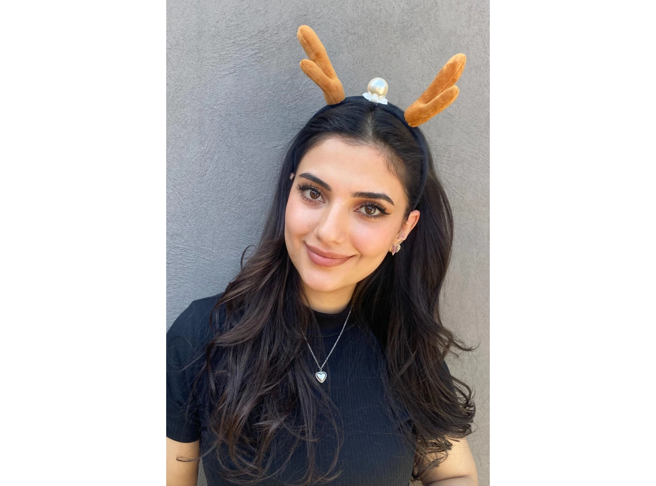 Kahverengi Geyik Boynuzu Figürlü İnci Detaylı Taç