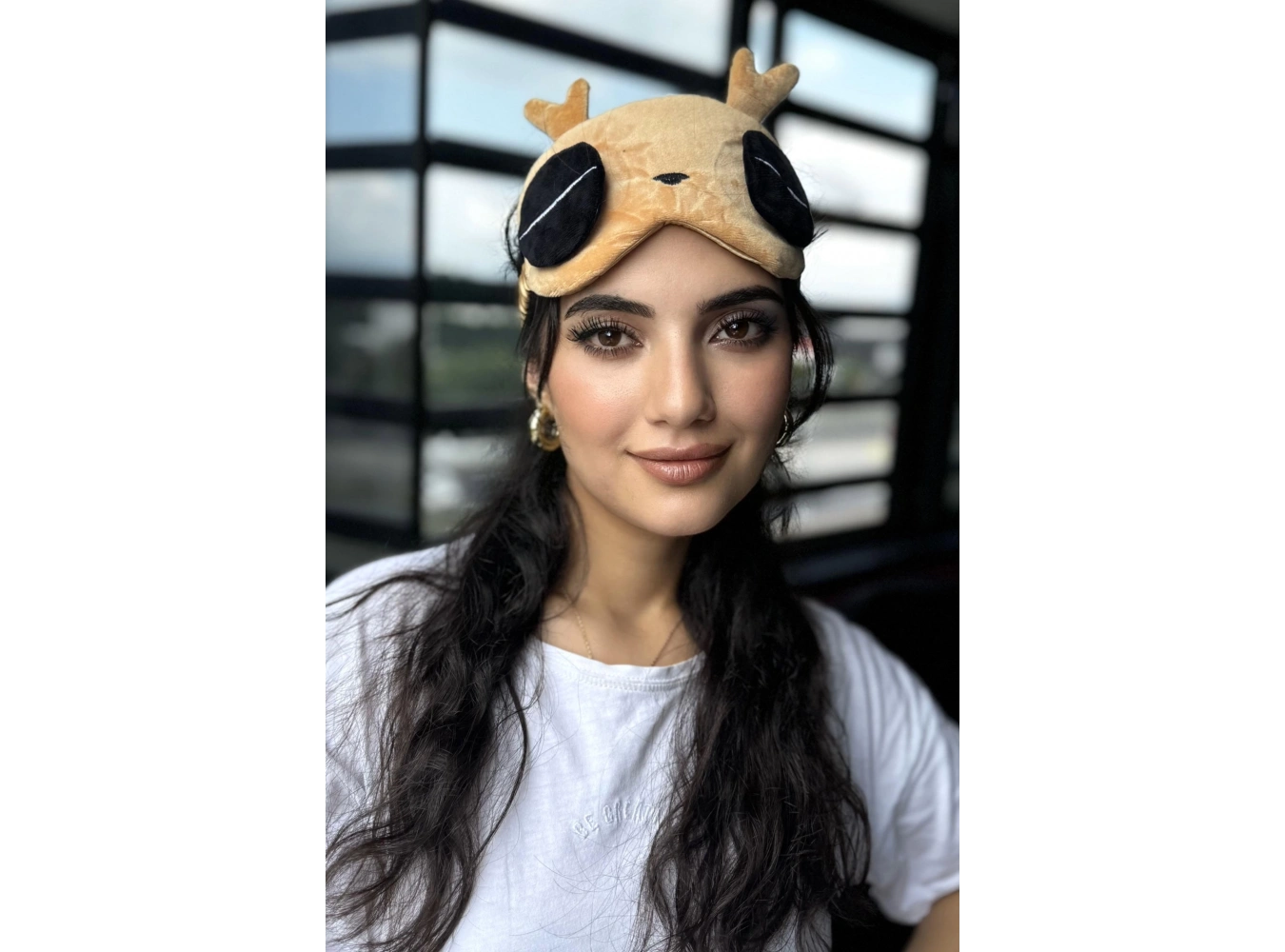 Kahverengi Geyik Figürlü Uyku Bandı