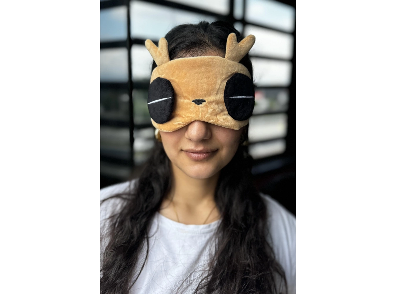 Kahverengi Geyik Figürlü Uyku Bandı