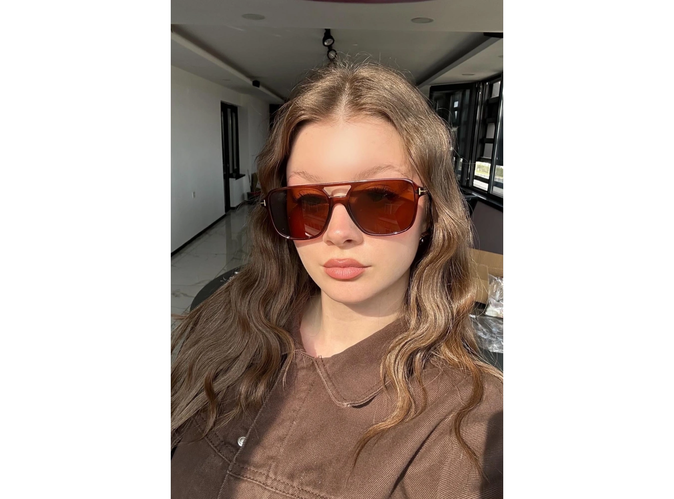 Kahverengi Kadın Güneş Gözlük