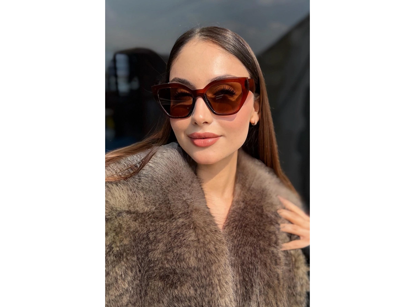 Kahverengi Kadın Güneş Gözlük