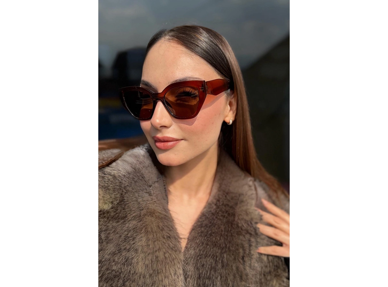 Kahverengi Kadın Güneş Gözlük