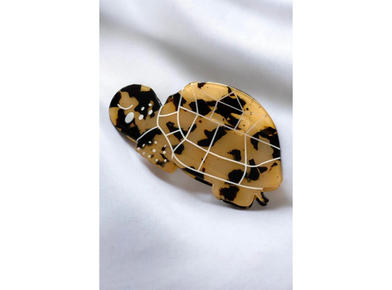 Kahverengi Kaplumbağa Figürlü Kemik Mandal Toka