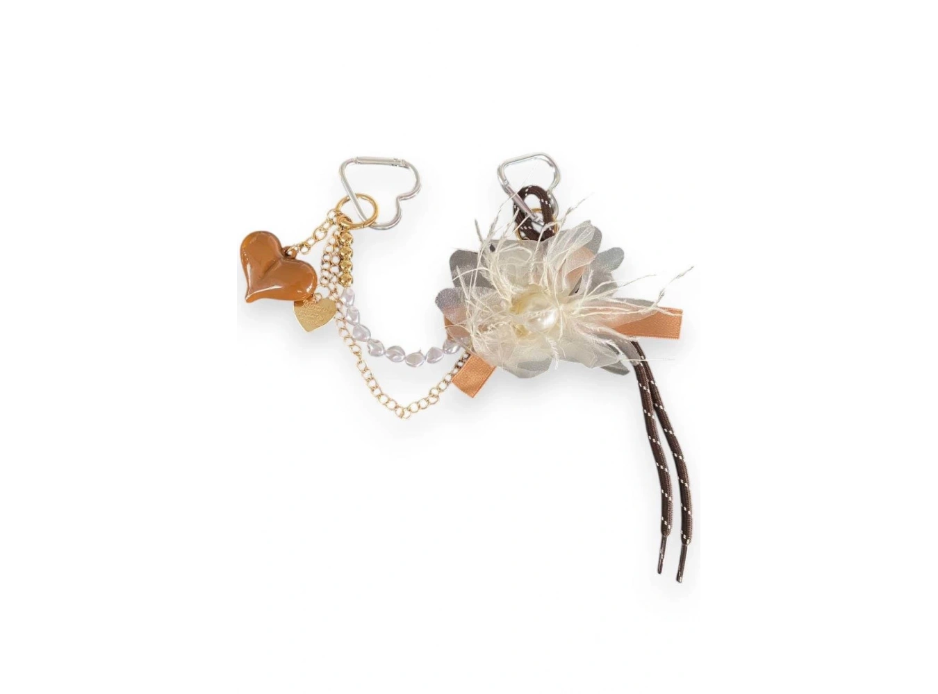 Kahverengi Karışık Figürlü Çanta Charm/ Anahtarlık