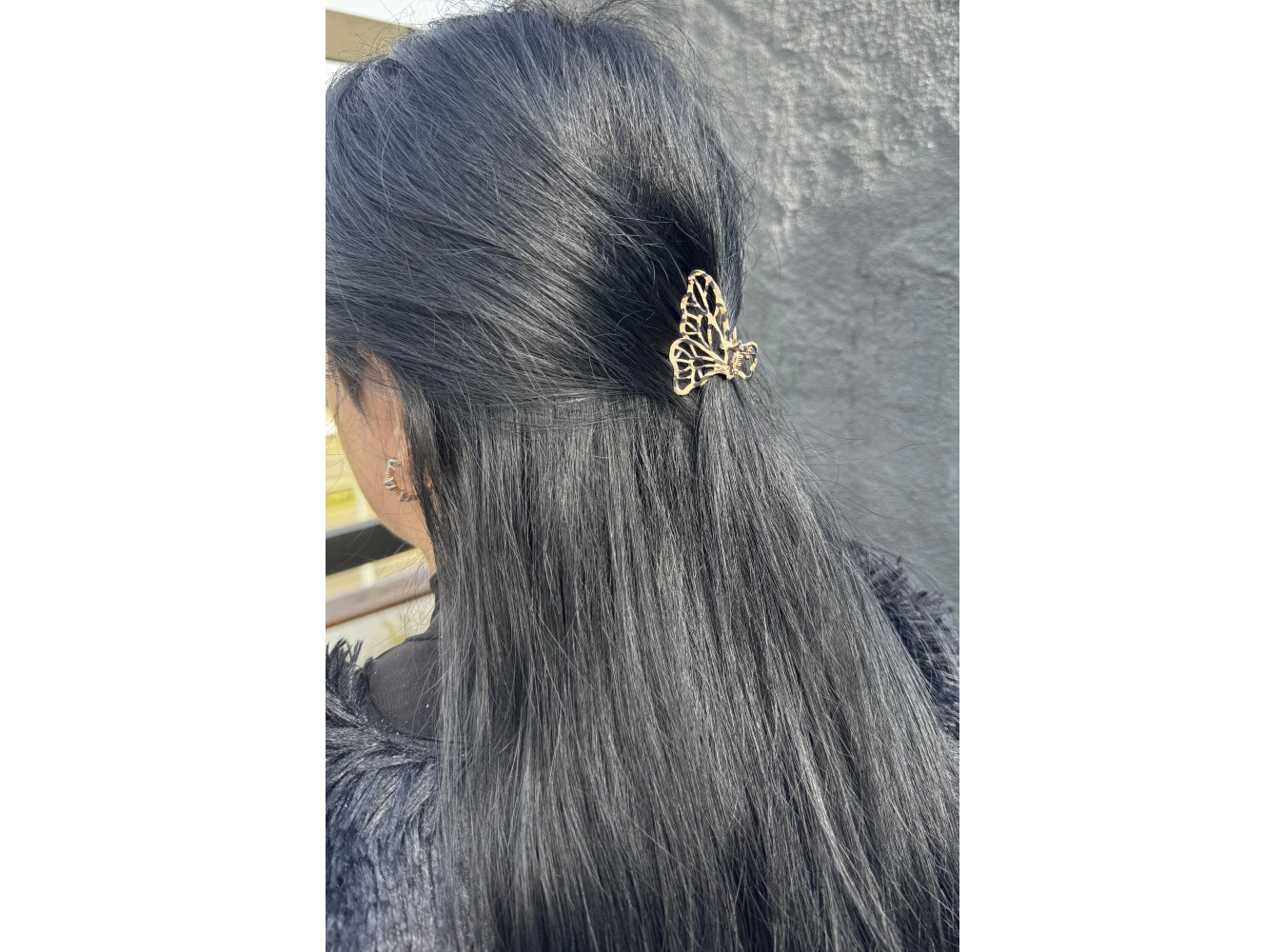 Kahverengi Kelebek Detaylı Leopar Desenli Mandal Toka