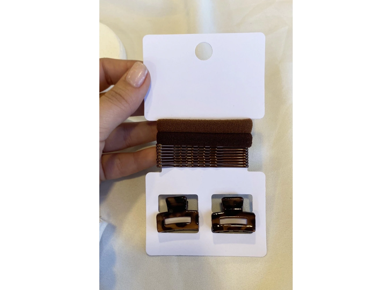 Kahverengi Lastik Toka Ve Mandal Toka Set