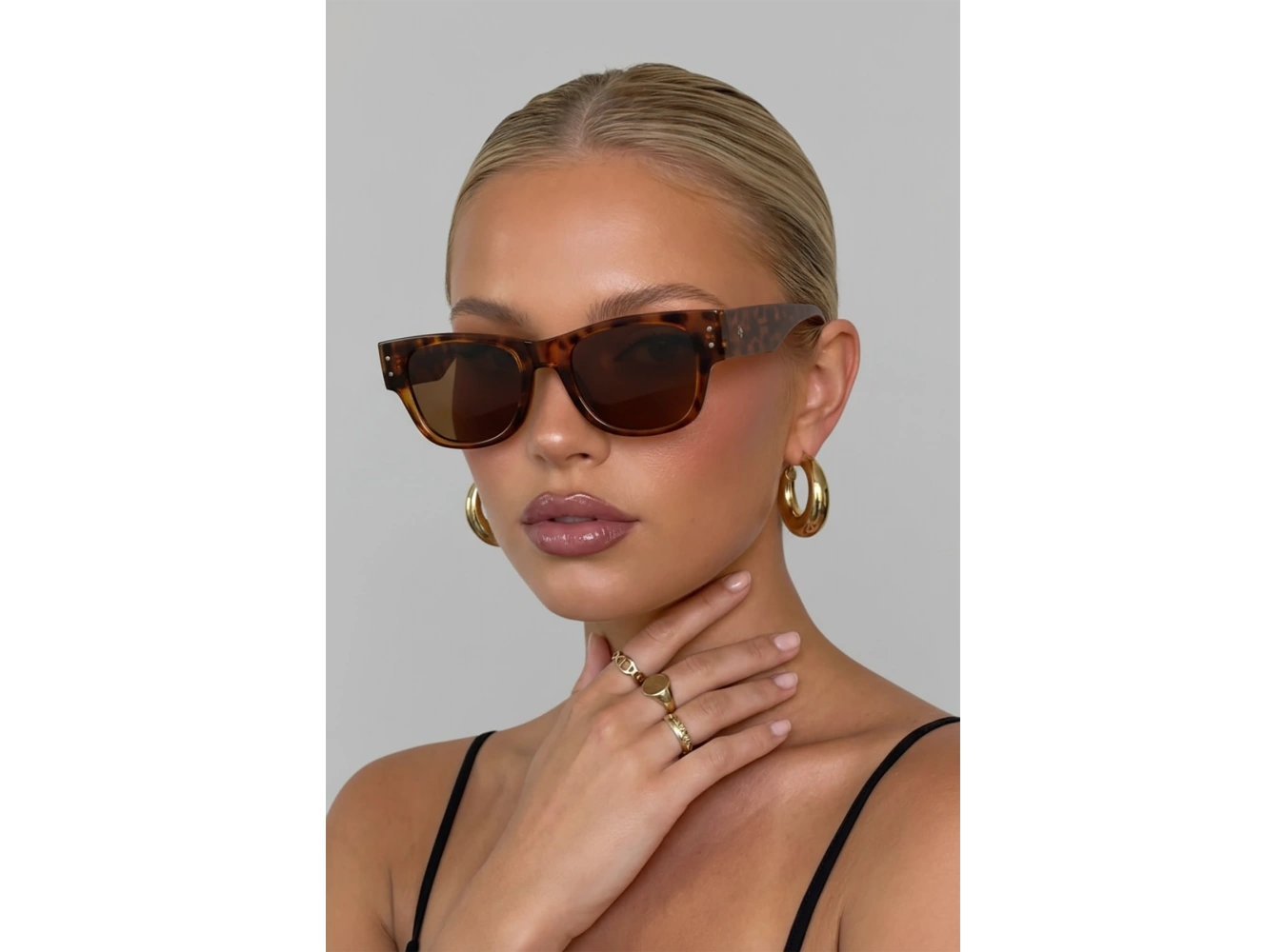 Kahverengi Leopar Desenli Kadın Güneş Gözlük