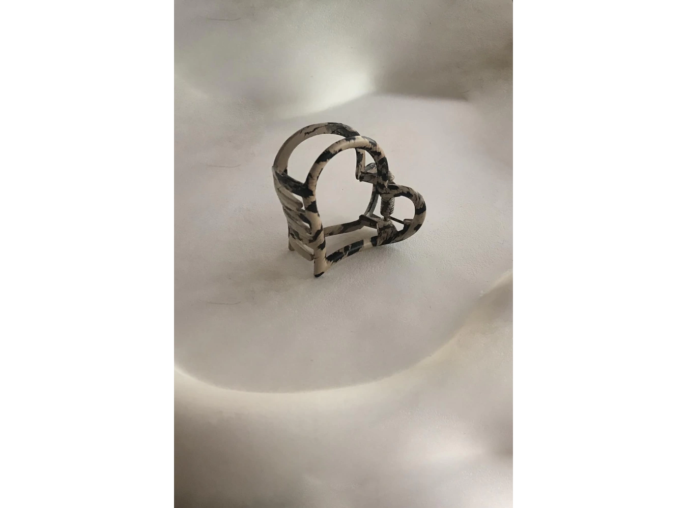 Kahverengi Leopar Desenli Kalp Figürlü Mandal Toka