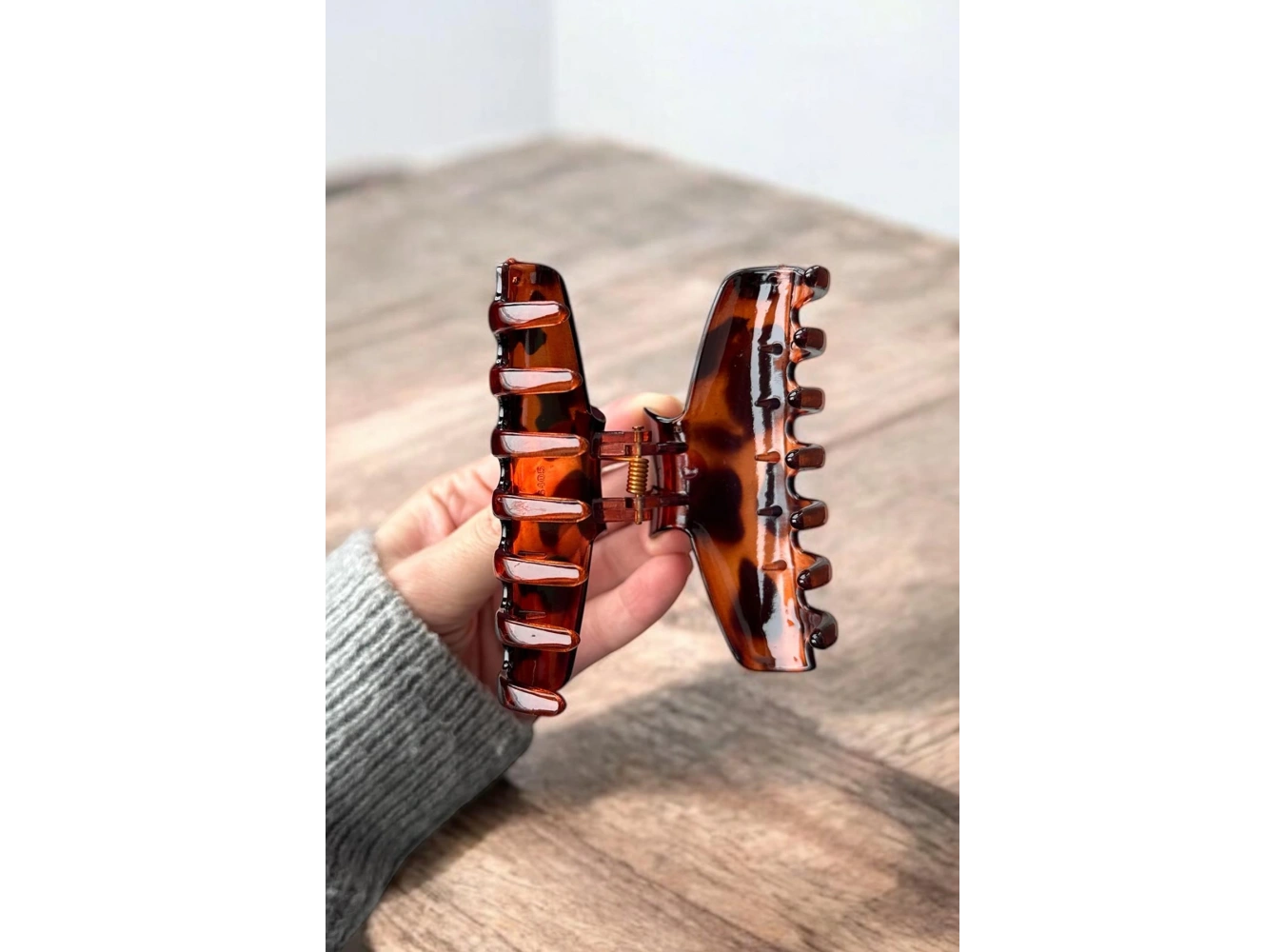 Kahverengi Leopar Desenli Mandal Toka