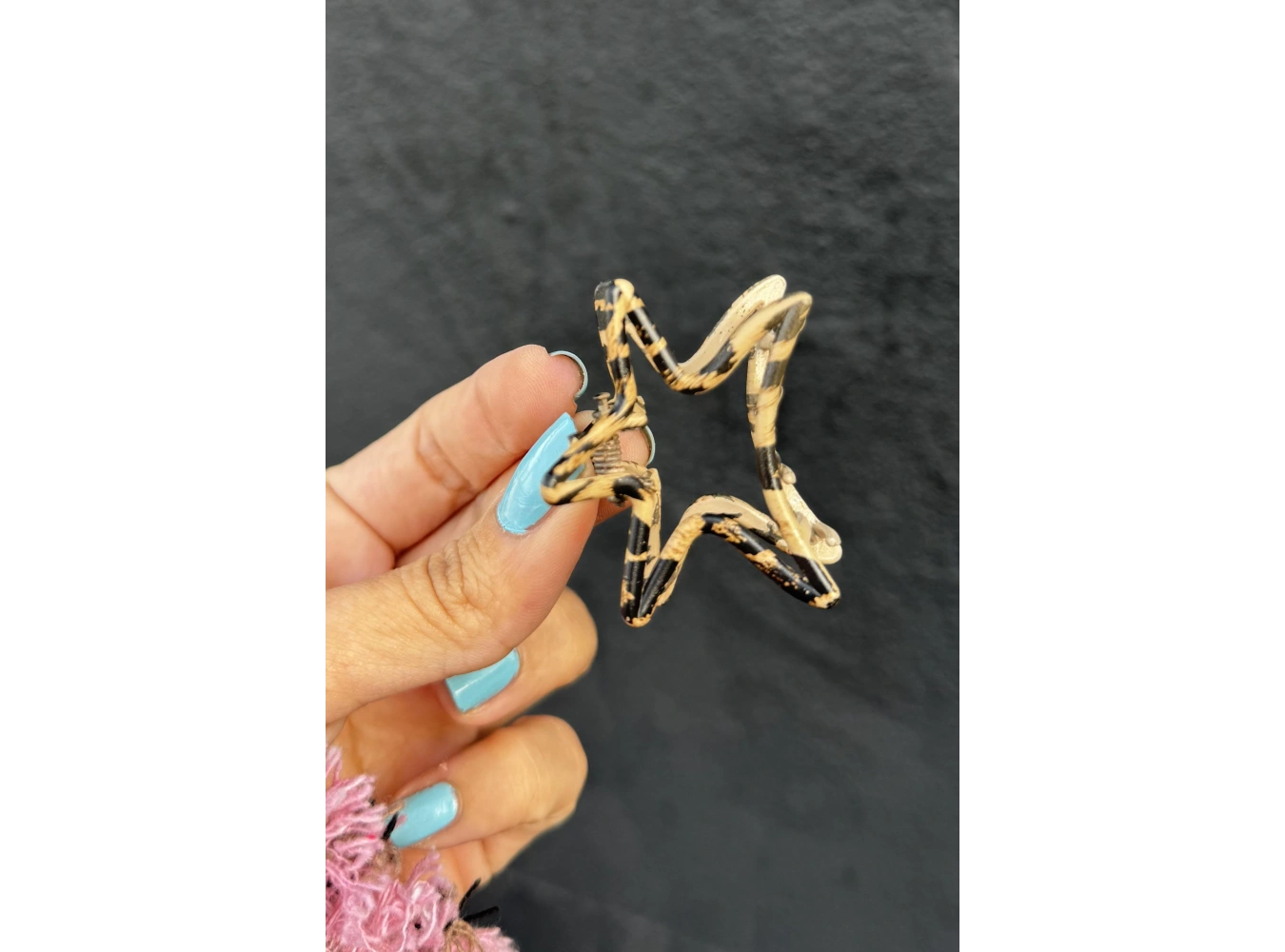 Kahverengi Leopar Desenli Yıldız Figürlü Mandal Toka