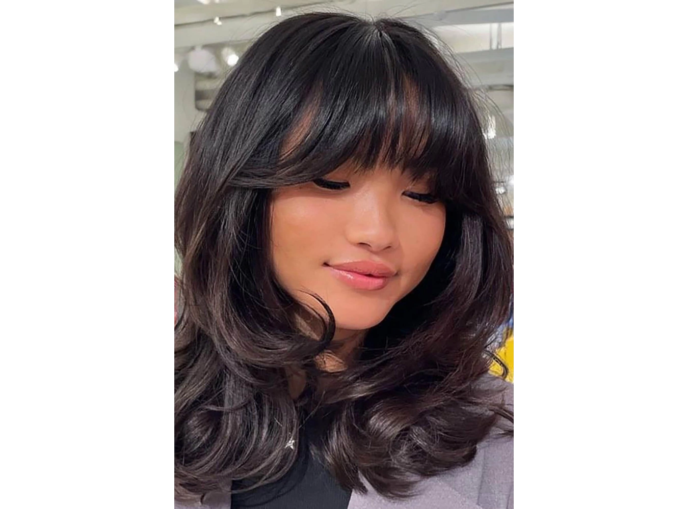 Kahverengi Renk Perçem Detaylı Seyrek Takma Kahkül (Duygu)