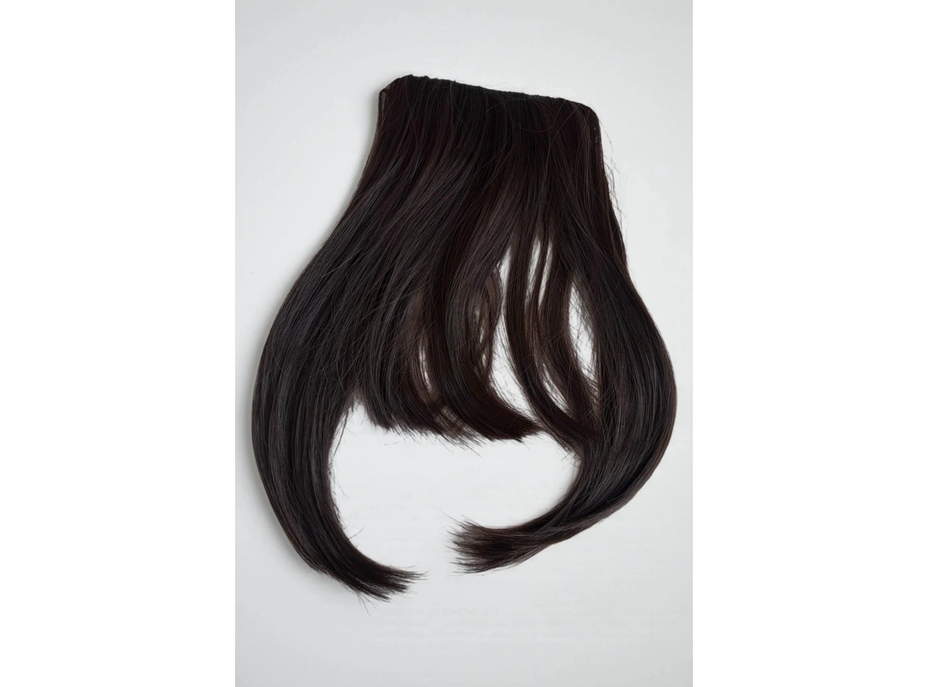 Kahverengi Renk Perçem Detaylı Seyrek Takma Kahkül (Duygu)