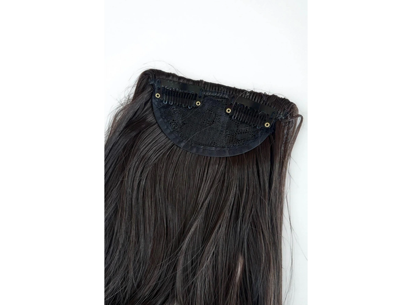 Kahverengi Renk Perçem Detaylı Seyrek Takma Kahkül (Duygu)