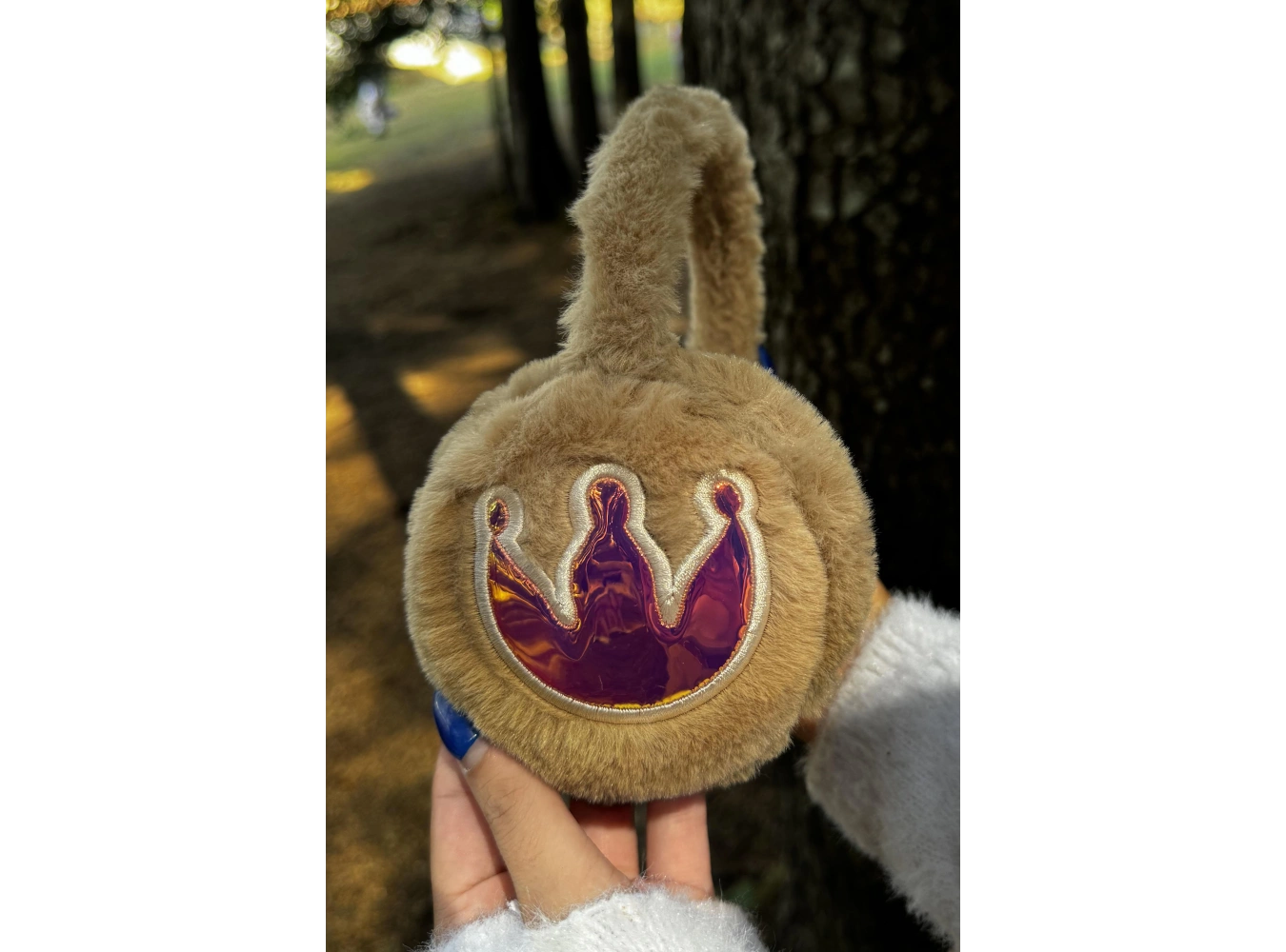 Kahverengi Taç Figürlü Peluş Kulaklık