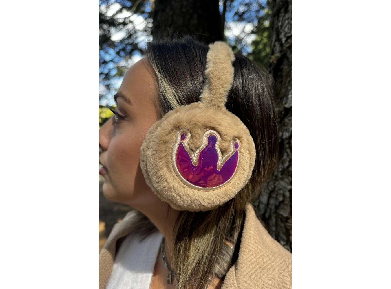 Kahverengi Taç Figürlü Peluş Kulaklık