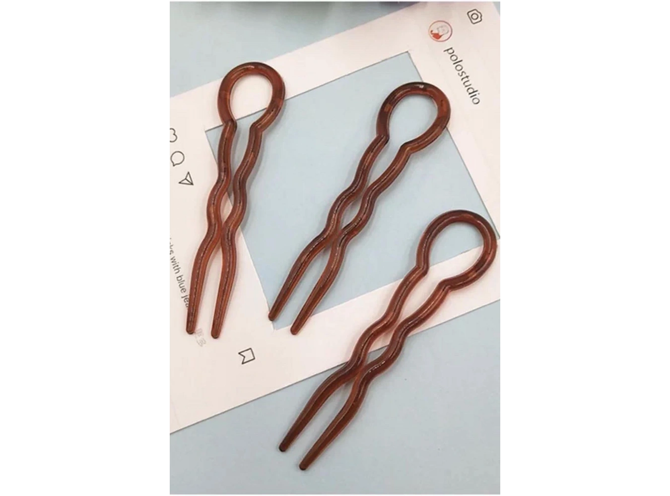 Kahverengi Üçlü Topuz Tokası