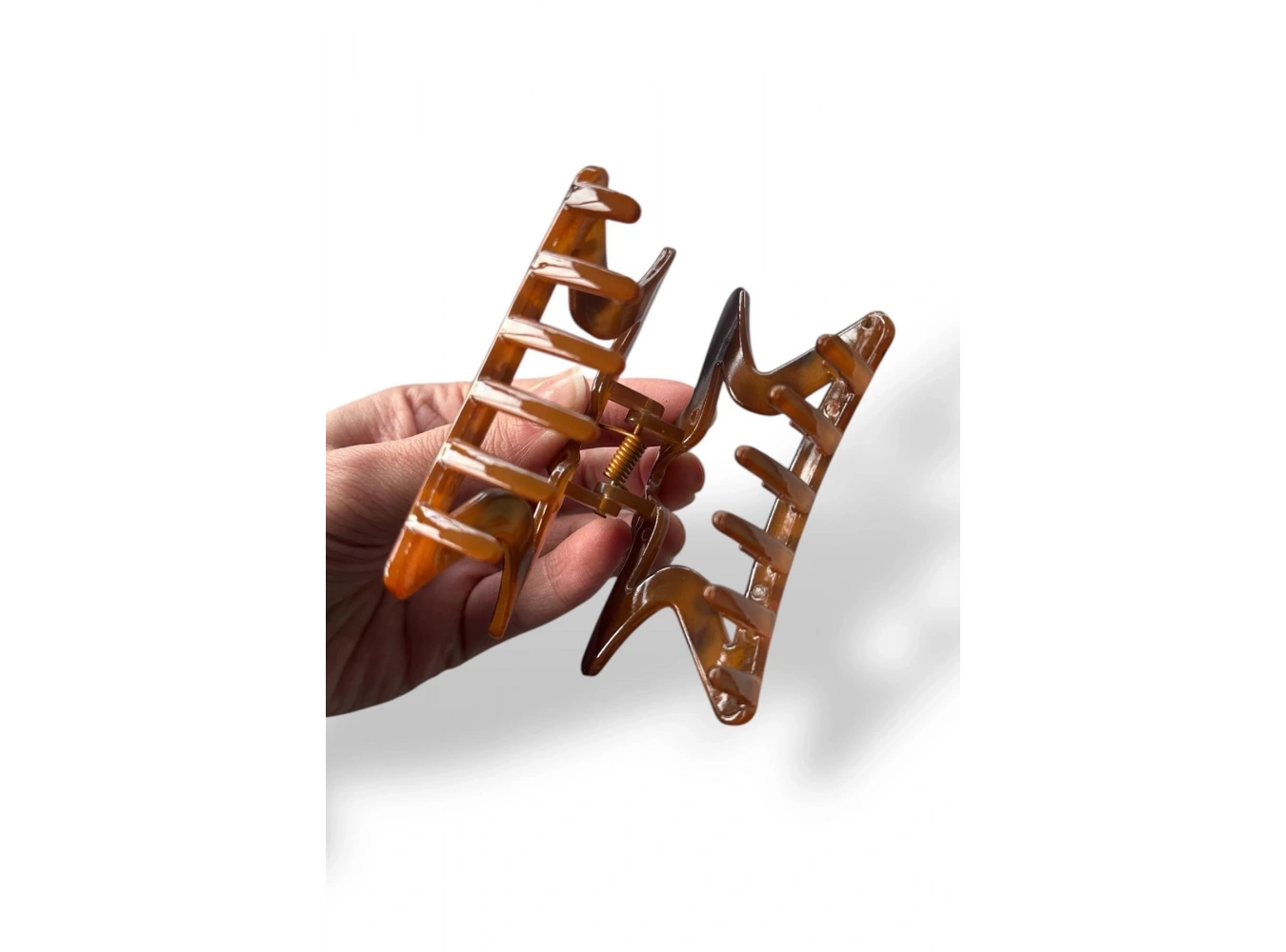 Kahverengi Yıldız Figürlü Leopar Desenli Mandal Toka