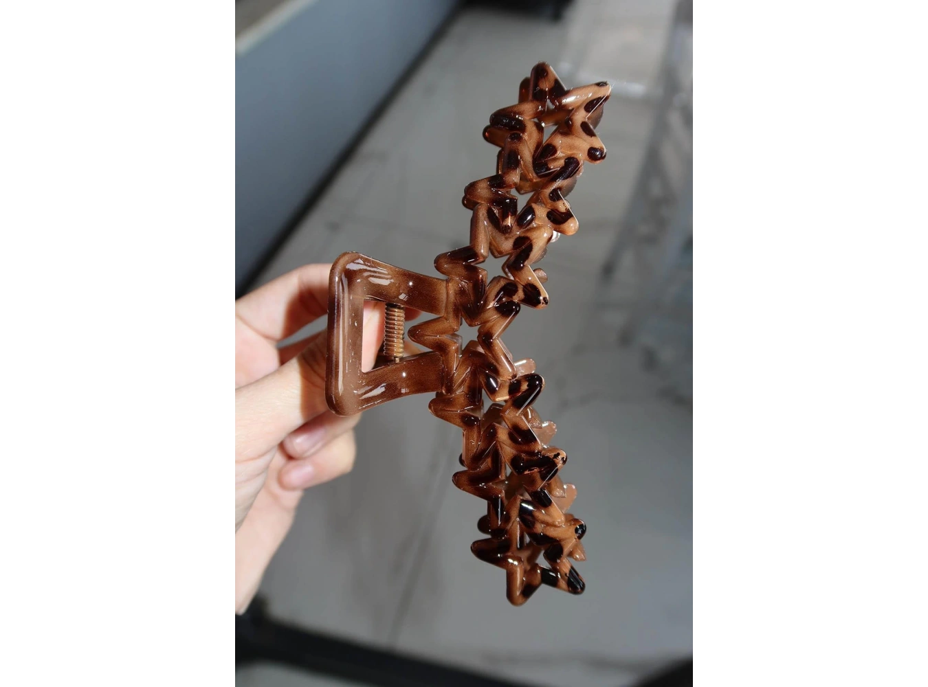 Kahverengi Yıldız Figürlü Mandal Toka