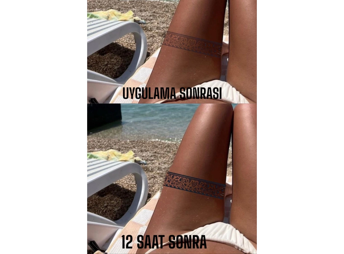 Kalp Figürlü 12 Saat Sonra Kararan Geçici Dövme Tattoo