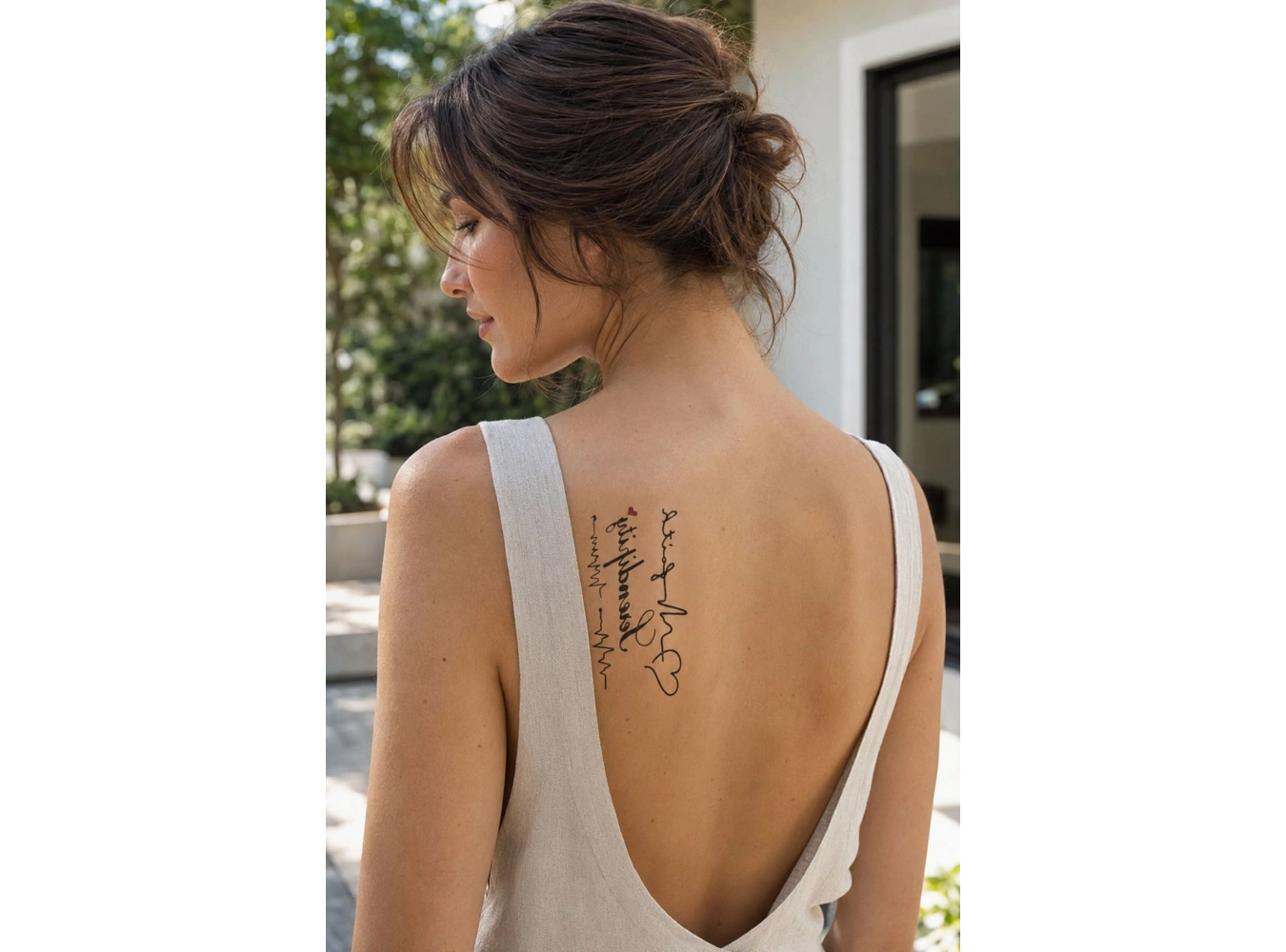 Kalp Ritimli Yazılı Mini Geçici Dövme Tattoo
