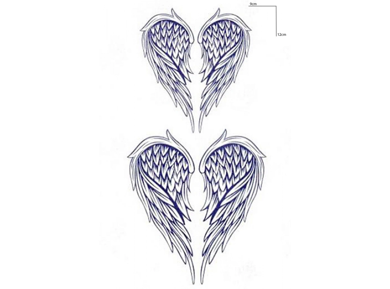 Kanat Figürlü 12 Saat Sonra Kararan Geçici Dövme Tattoo