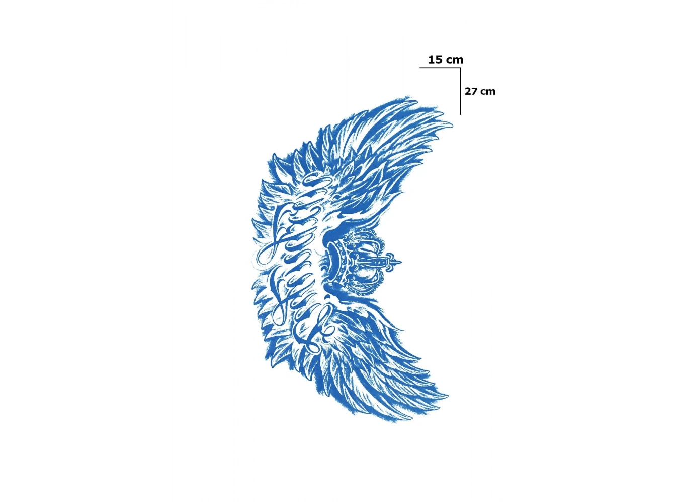 Kanat Figürlü Sonradan Kararan Yarı Kalıcı Geçici Dövme Tattoo
