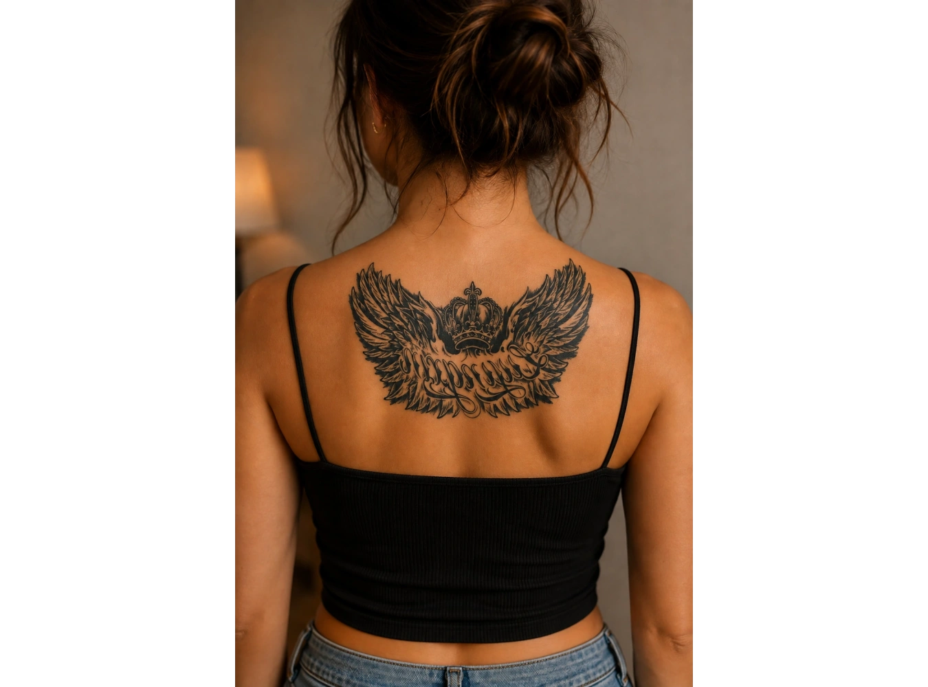 Kanat Figürlü Sonradan Kararan Yarı Kalıcı Geçici Dövme Tattoo
