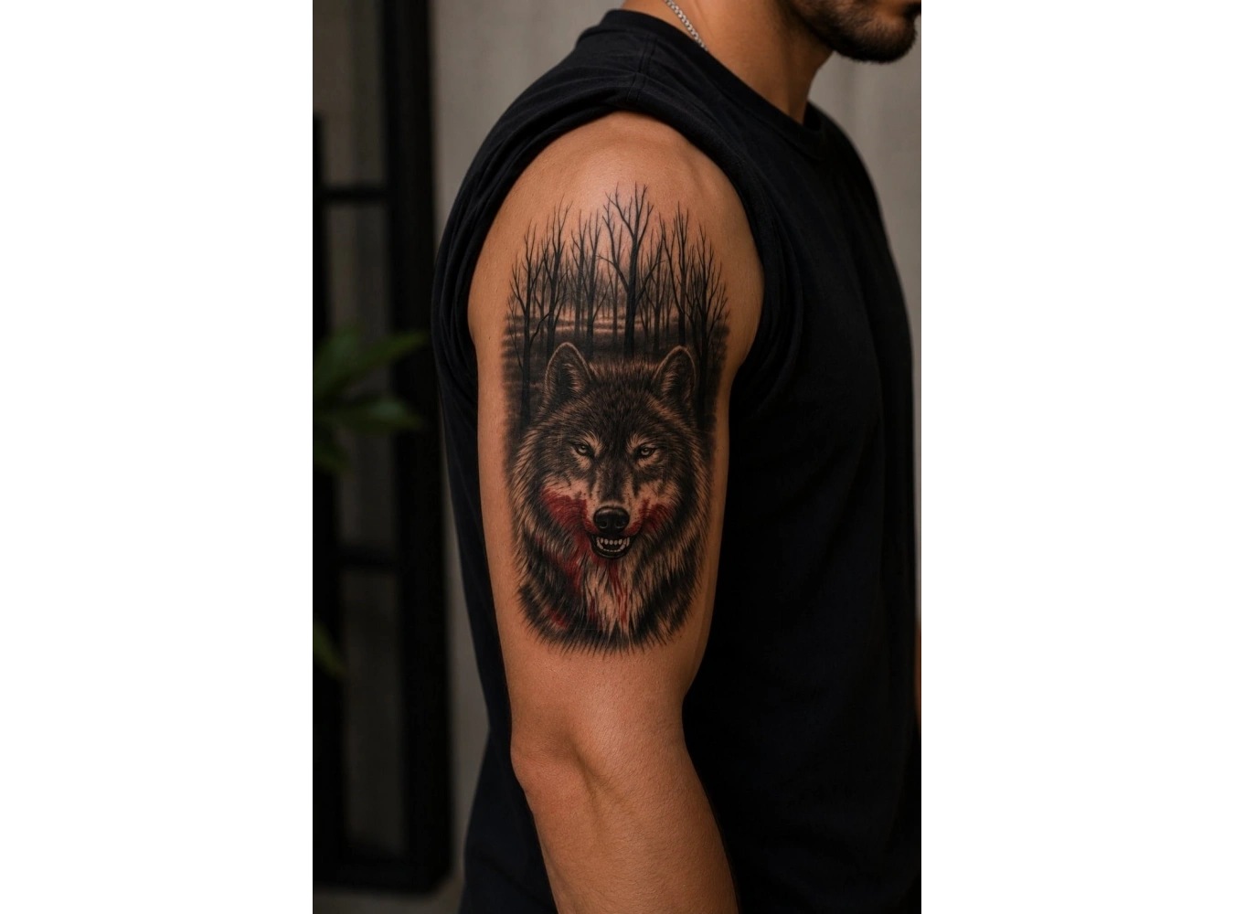 Kanlı Kurt Geçici Dövme Tattoo