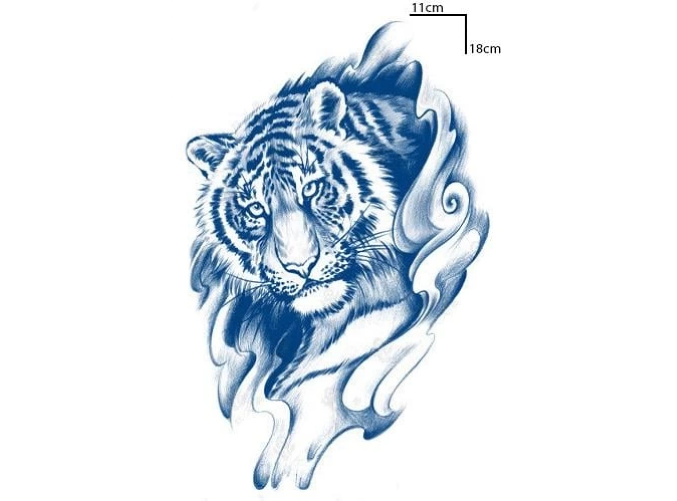 Kaplan Figürlü 12 Saat Sonra Kararan Geçici Orta Dövme Tattoo