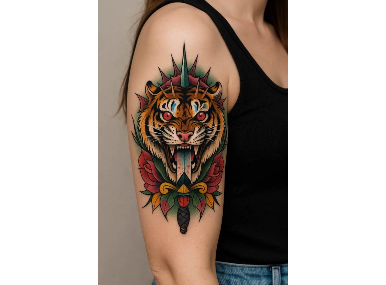 Kaplan Figürlü Geçici Dövme Tattoo