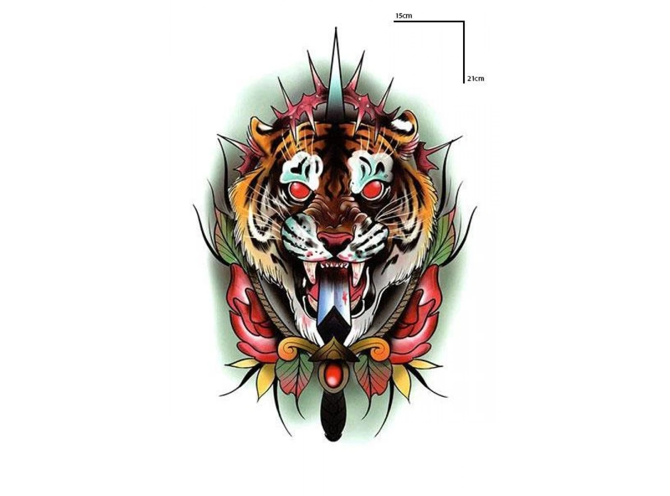 Kaplan Figürlü Geçici Dövme Tattoo