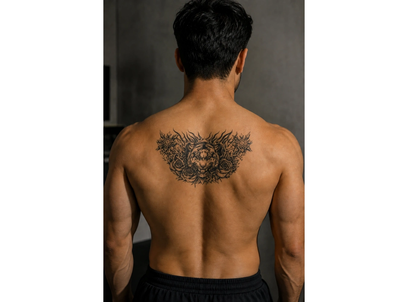 Kaplan Figürlü Sonradan Kararan Yarı Kalıcı Geçici Dövme Tattoo
