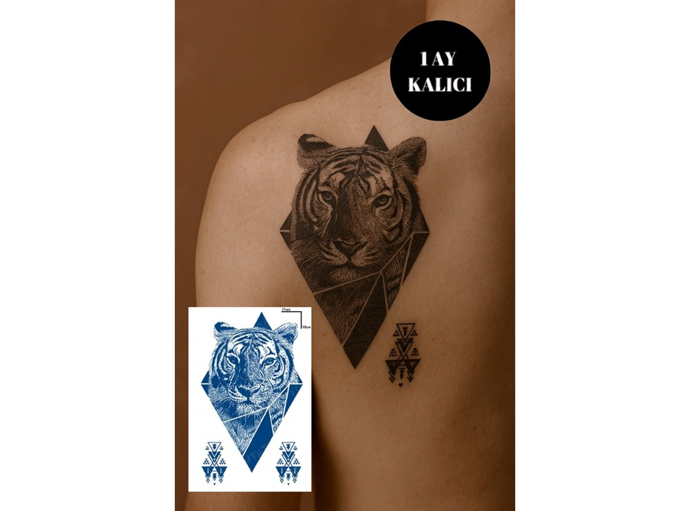 Kaplan Sonradan Kararan Yarı Kalıcı Geçici Dövme Tattoo
