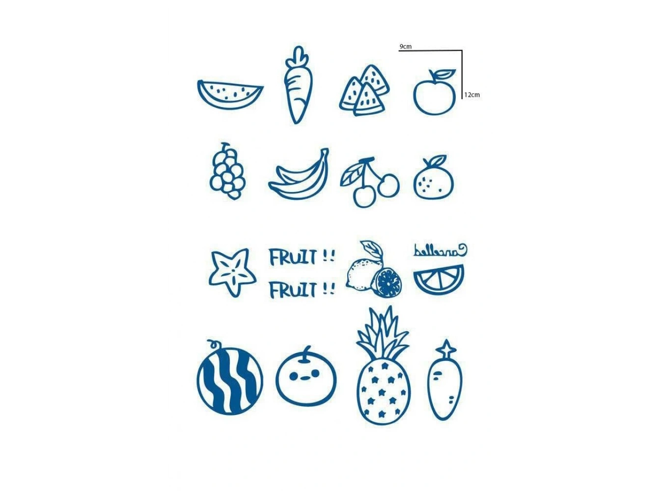 Karışık Figürlü 12 Saat Sonra Kararan Geçici Dövme Tattoo