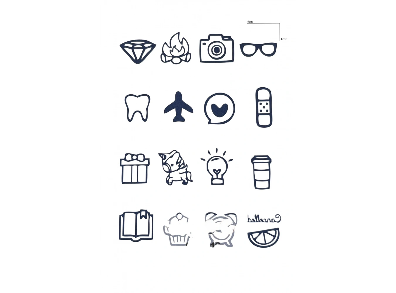 Karışık Figürlü 12 Saat Sonra Kararan Geçici Dövme Tattoo