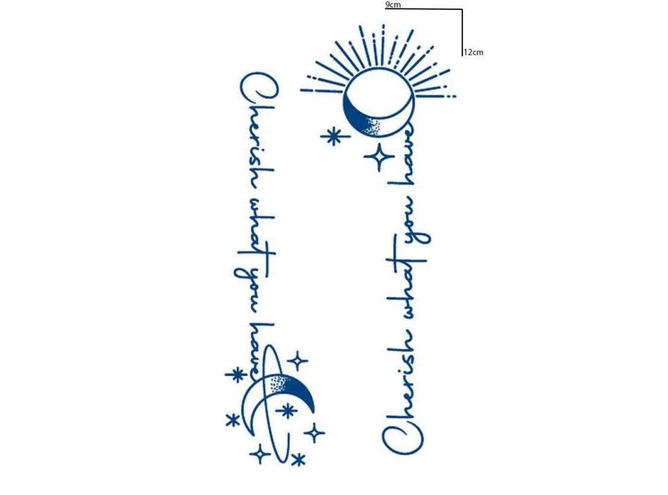 Karışık Figürlü 12 Saat Sonra Kararan Geçici Dövme Tattoo