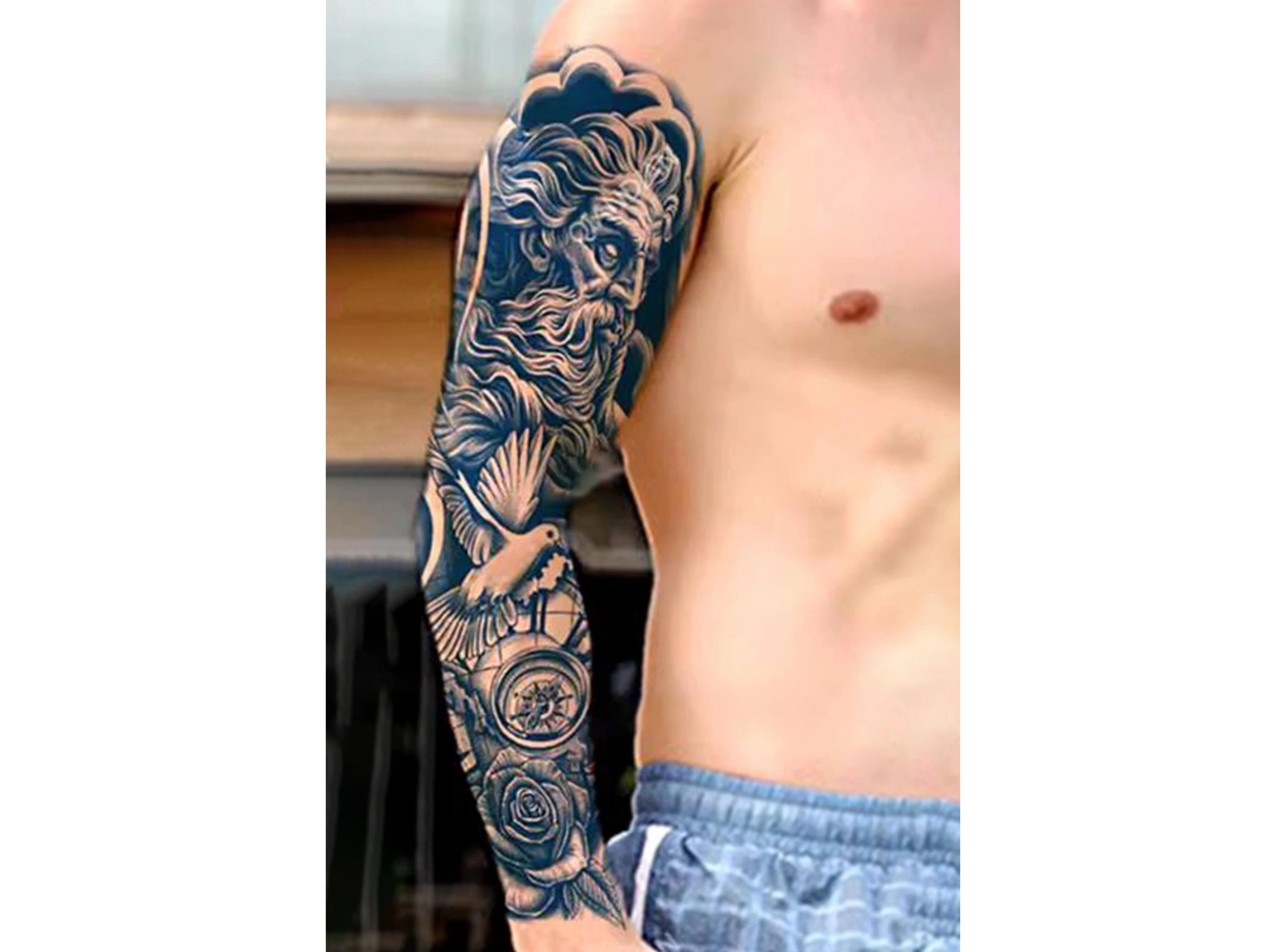 Karışık Figürlü 12 Saat Sonra Kararan Geçici Kol Dövme Tattoo