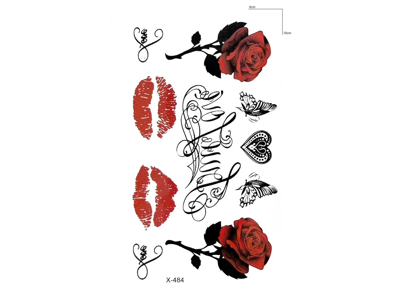 Karışık Gül Geçici Dövme Tattoo