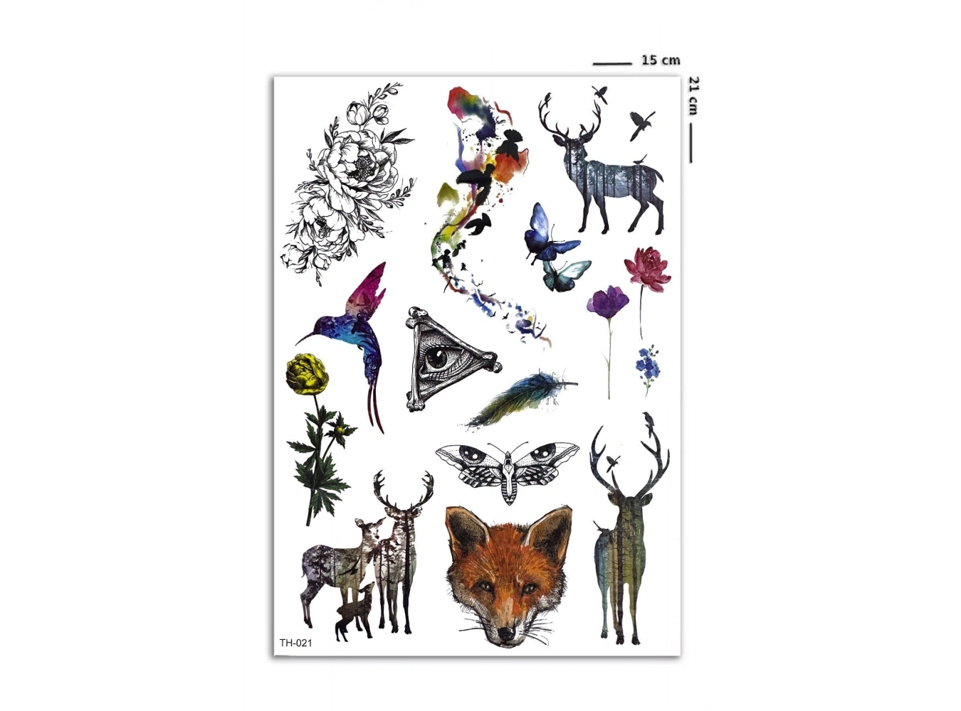 Karışık Minimal Hayvanlar Geçici Dövme Tattoo