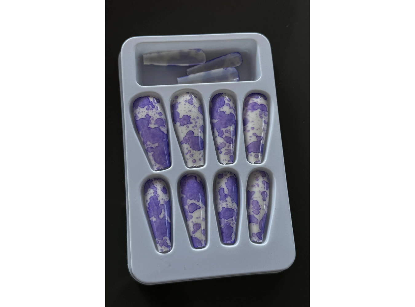 Karışık Renk 12li Sulu Boya Efektli Takma Tırnak Set