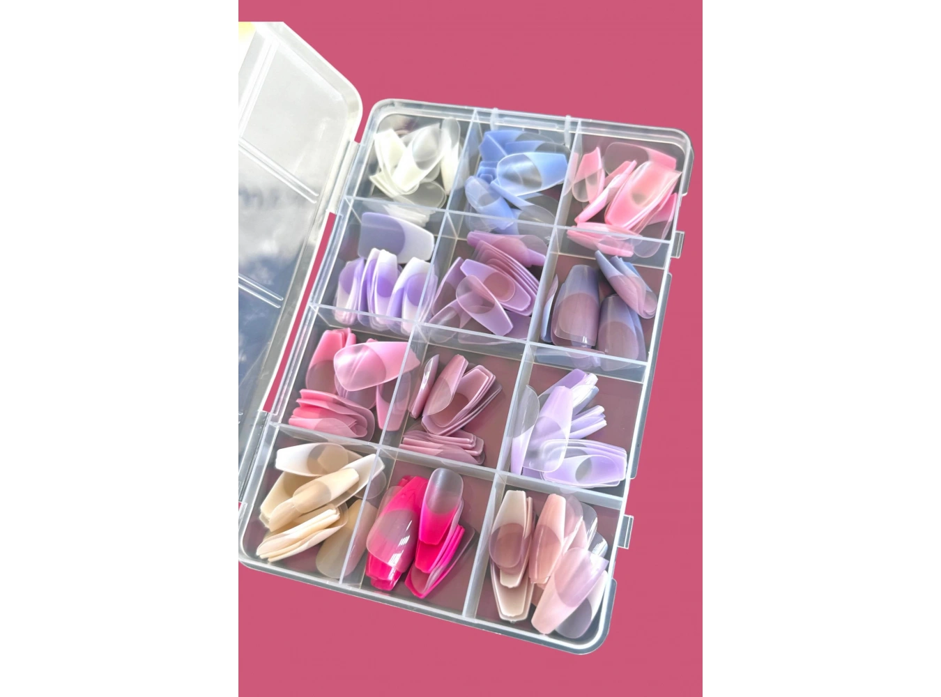 Karışık Renk 168 Adet Frenchli Takma Tırnak Set