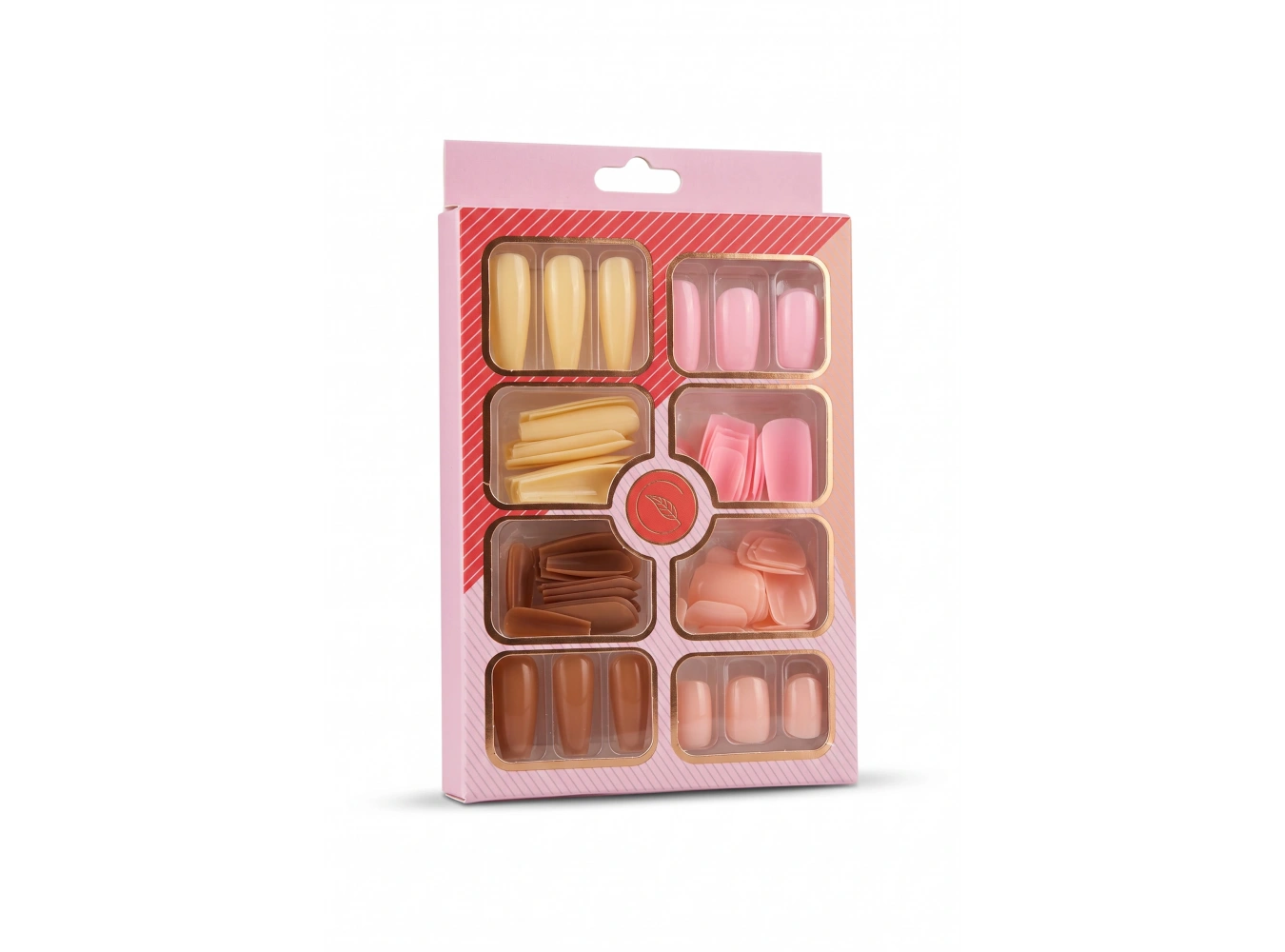 Karışık Renk 4 Boy Takma Tırnak Set