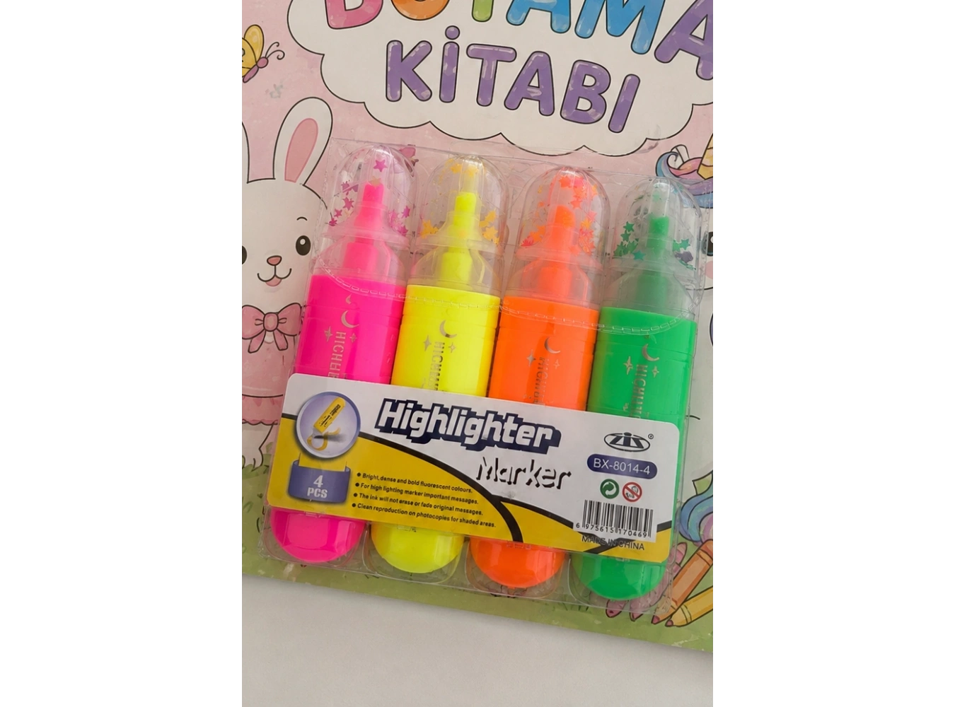 Karışık Renk 4lü Neon Fosforlu Kalem