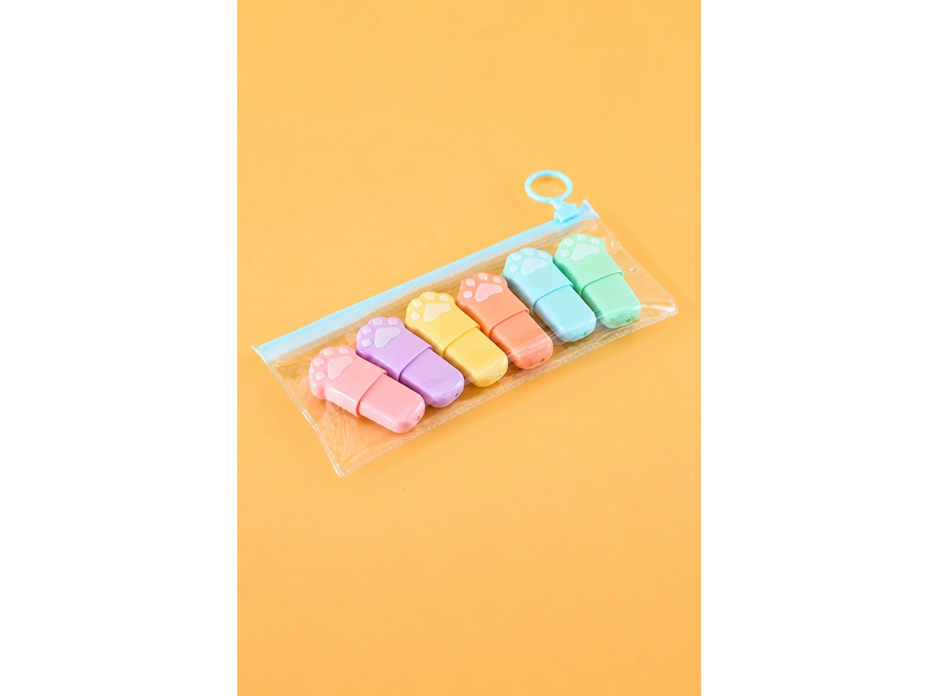 Karışık Renk 6lı Pati Figürlü Fosforlu Kalem Set