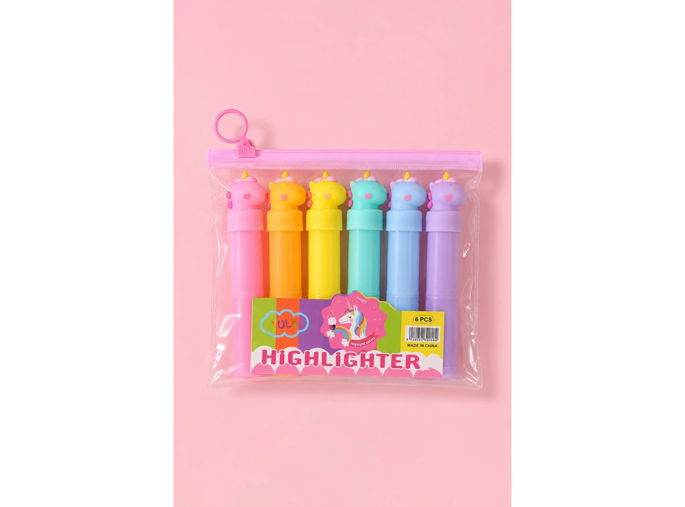 Karışık Renk 6lı Unicorn Figürlü Fosforlu Kalem Set