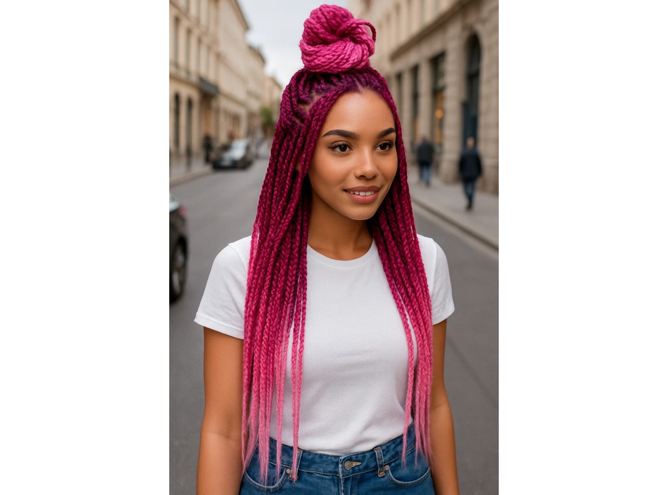 Karışık Renk Afrika Zenci Örgüsü Box Braid Sentetik Saç 60cm 100gr